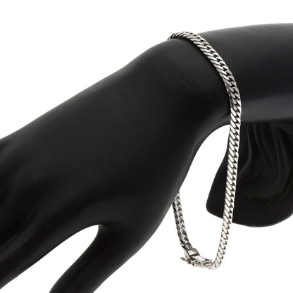 Curb chain Kihei 6 sides Bracelet Platinum PT850 24.8g　mens