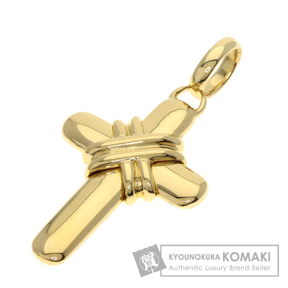 BVLGARI Latin Cross Pendant top K18 Yellow Gold Ladies [Used]