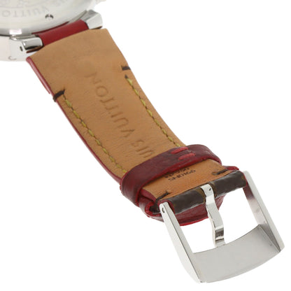 LOUIS VUITTON Tambour chronograph Watches Q1321 Stainless Steel/Leather Ladies