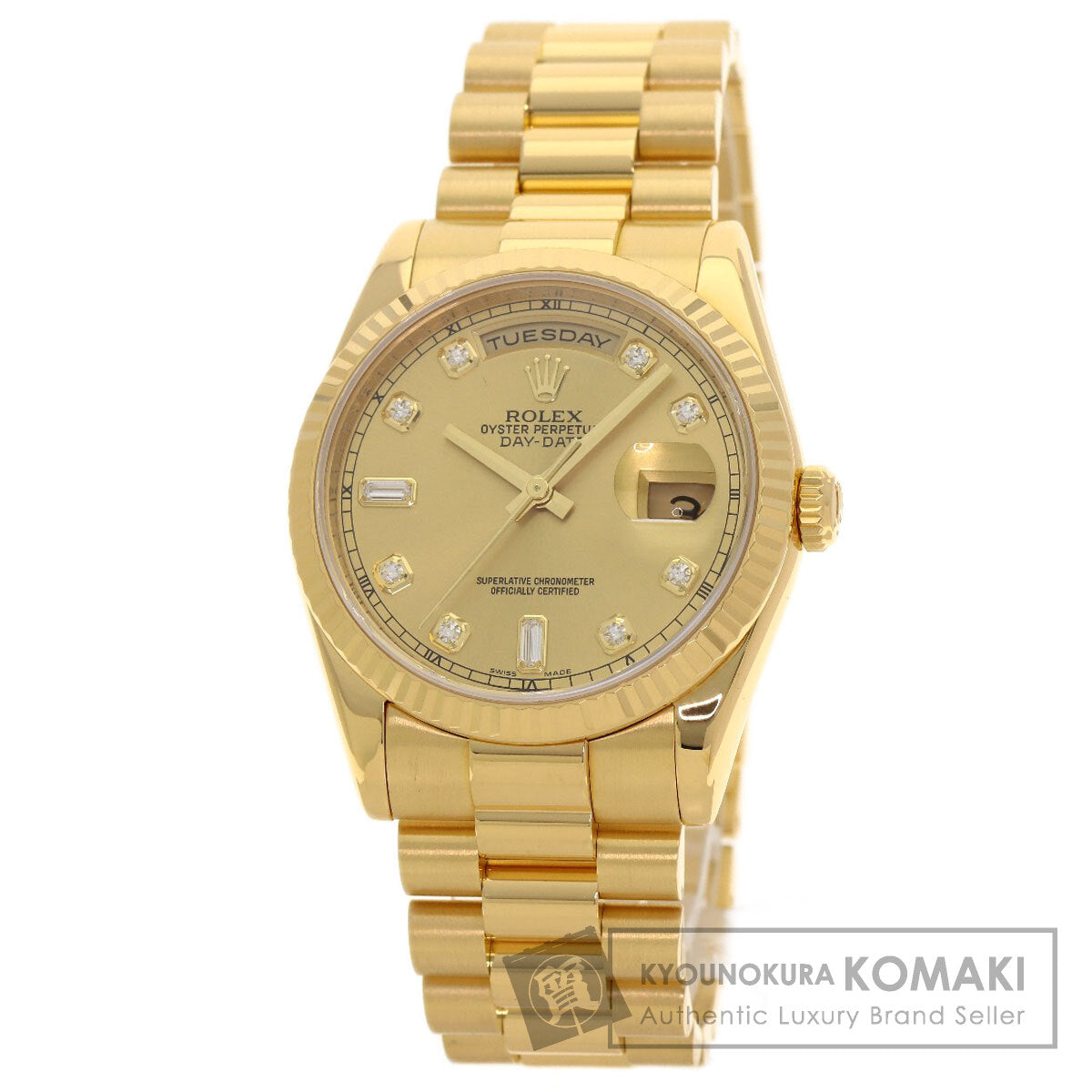 ROLEX Day Date 10P Diamond Watches 118238A K18 Yellow Gold/18K Yellow Gold mens