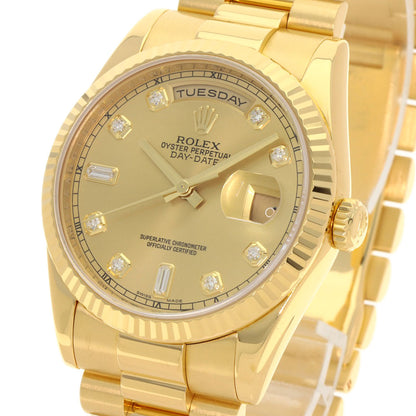ROLEX Day Date 10P Diamond Watches 118238A K18 Yellow Gold/18K Yellow Gold mens