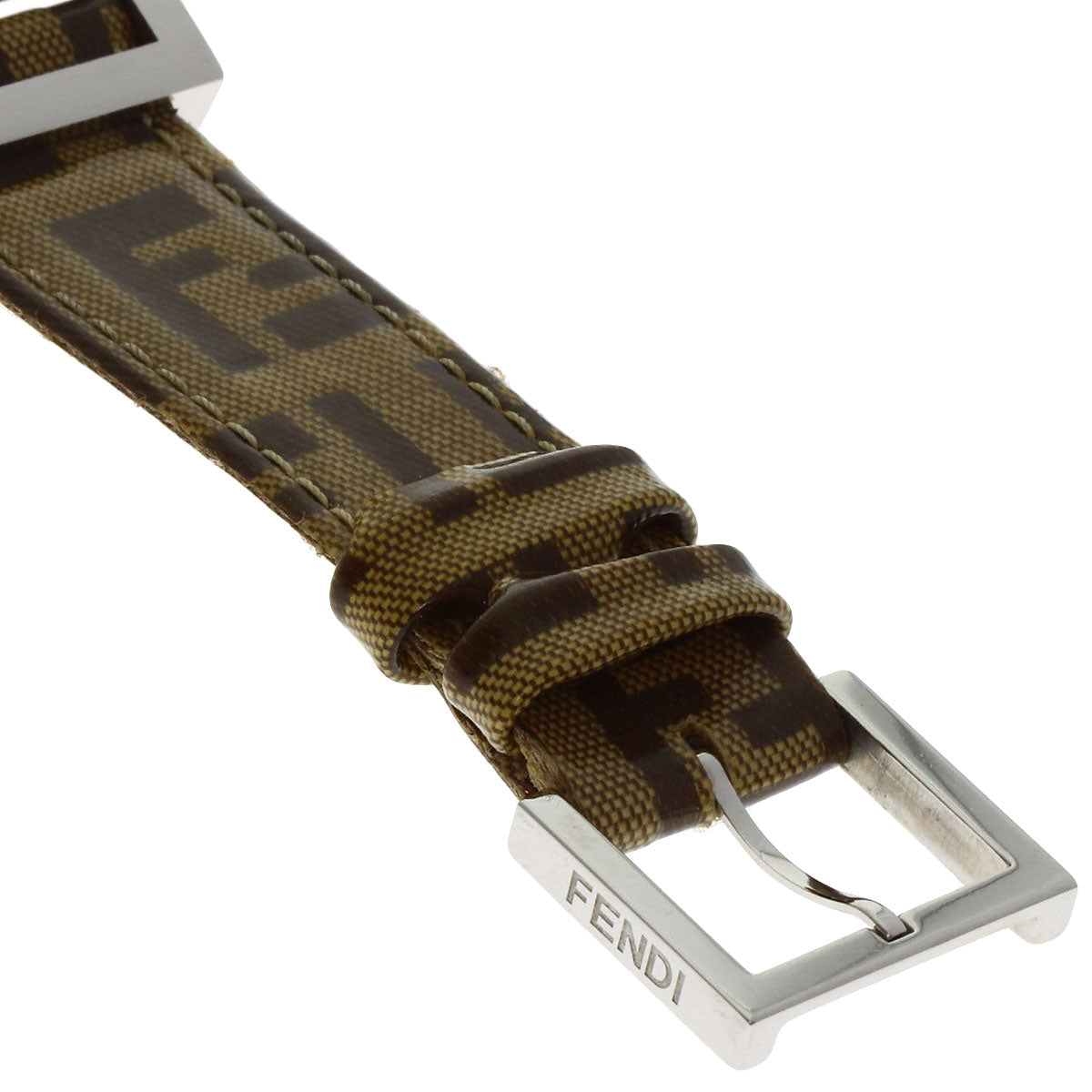 FENDI Gyro Zucca pattern Watches Stainless Steel/Coating canvasxLeather Ladies