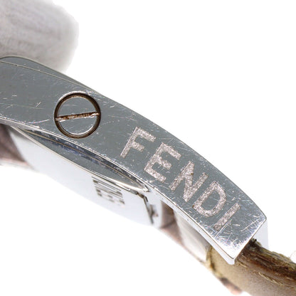 FENDI Gyro Zucca pattern Watches Stainless Steel/Coating canvasxLeather Ladies