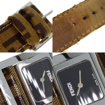 FENDI Gyro Zucca pattern Watches Stainless Steel/Coating canvasxLeather Ladies