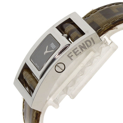 FENDI Gyro Zucca pattern Watches Stainless Steel/Coating canvasxLeather Ladies