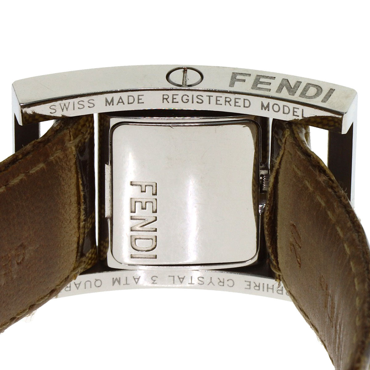 FENDI Gyro Zucca pattern Watches Stainless Steel/Coating canvasxLeather Ladies