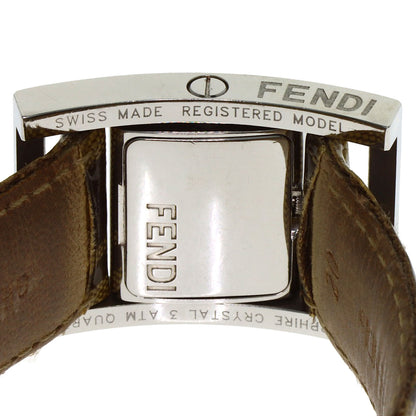FENDI Gyro Zucca pattern Watches Stainless Steel/Coating canvasxLeather Ladies