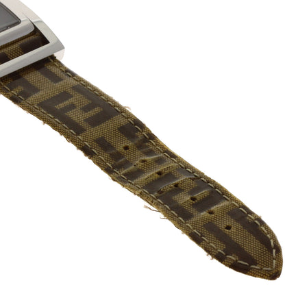 FENDI Gyro Zucca pattern Watches Stainless Steel/Coating canvasxLeather Ladies