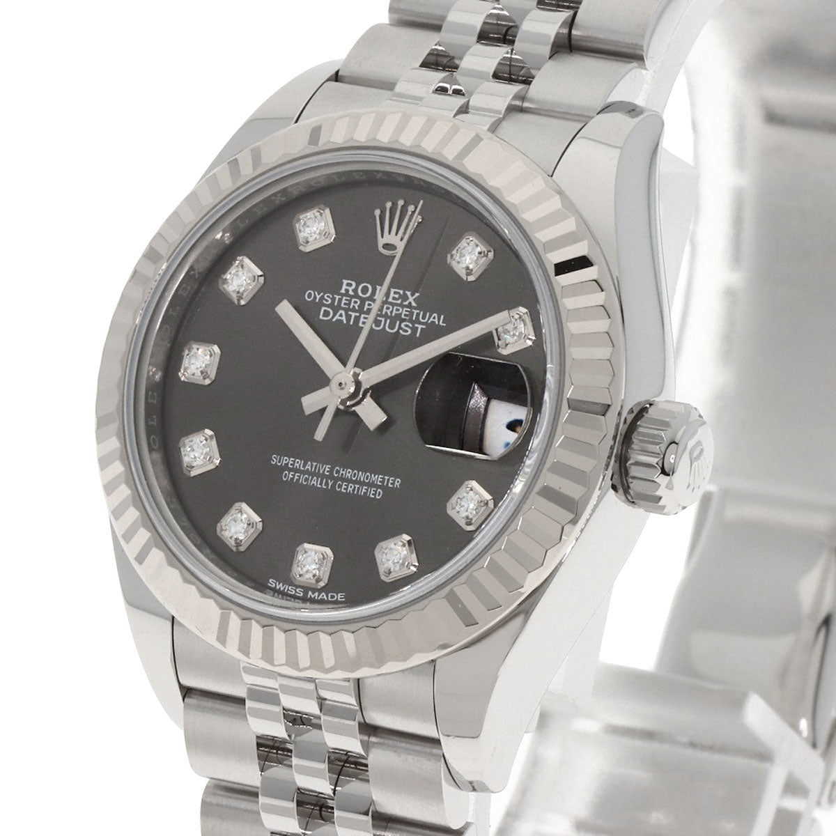 ROLEX Datejust 10P Diamond Dark Grey Watches 279174G Stainless Steel/Stainless Steel Ladies