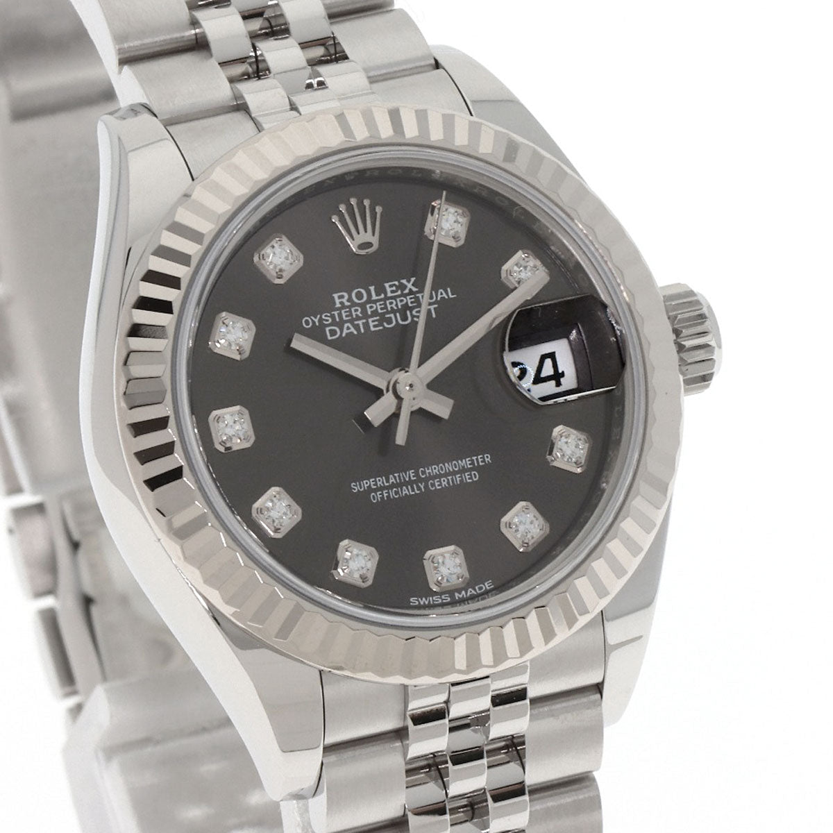 ROLEX Datejust 10P Diamond Dark Grey Watches 279174G Stainless Steel/Stainless Steel Ladies