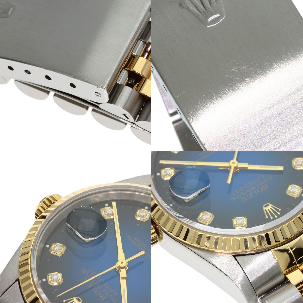 ROLEX Datejust 10P Diamond Blue Gradation Watches 16233G Stainless Steel/SSxK18YG mens
