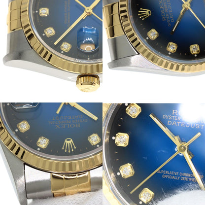 ROLEX Datejust 10P Diamond Blue Gradation Watches 16233G Stainless Steel/SSxK18YG mens