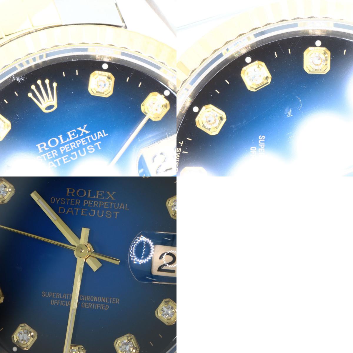 ROLEX Datejust 10P Diamond Blue Gradation Watches 16233G Stainless Steel/SSxK18YG mens