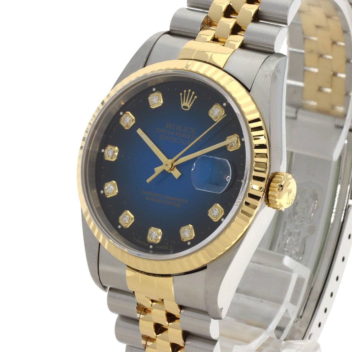 ROLEX Datejust 10P Diamond Blue Gradation Watches 16233G Stainless Steel/SSxK18YG mens