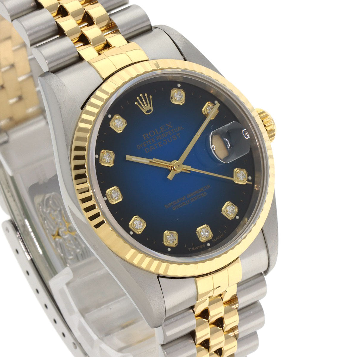 ROLEX Datejust 10P Diamond Blue Gradation Watches 16233G Stainless Steel/SSxK18YG mens