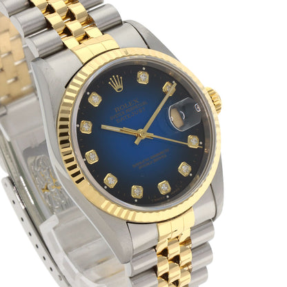 ROLEX Datejust 10P Diamond Blue Gradation Watches 16233G Stainless Steel/SSxK18YG mens