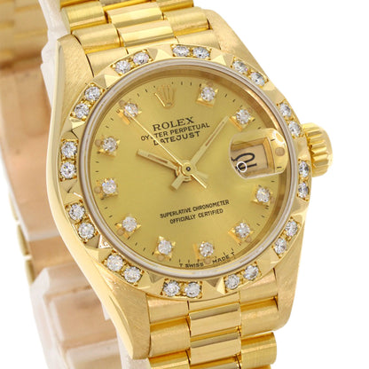 ROLEX Datejust 10P Bezel Diamond Watches 69258G K18 Yellow Gold/18K Yellow Gold Ladies