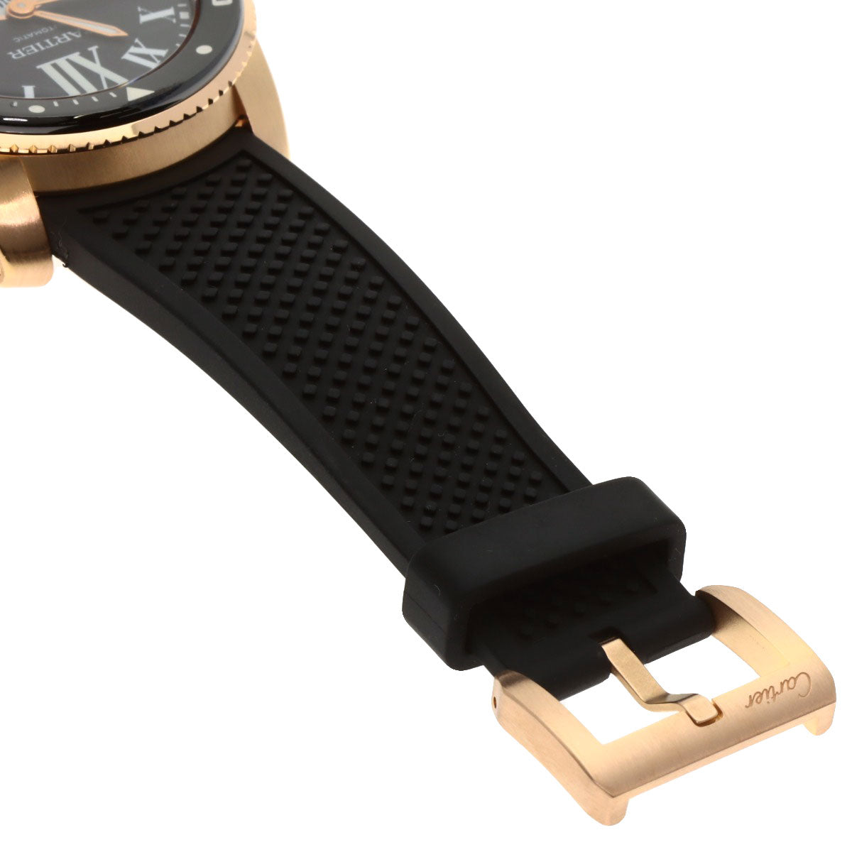 CARTIER Calibur-de-Cartier diver Watches W7100052 K18 Pink Gold/Rubber mens