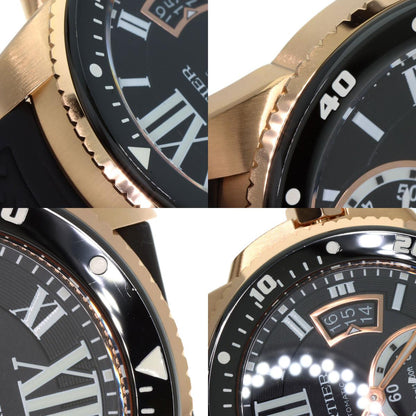 CARTIER Calibur-de-Cartier diver Watches W7100052 K18 Pink Gold/Rubber mens