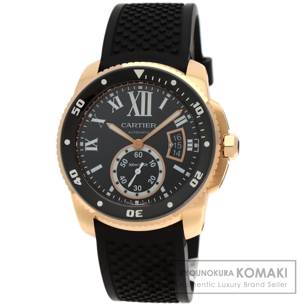 CARTIER Calibur-de-Cartier diver Watches W7100052 K18 Pink Gold/Rubber mens