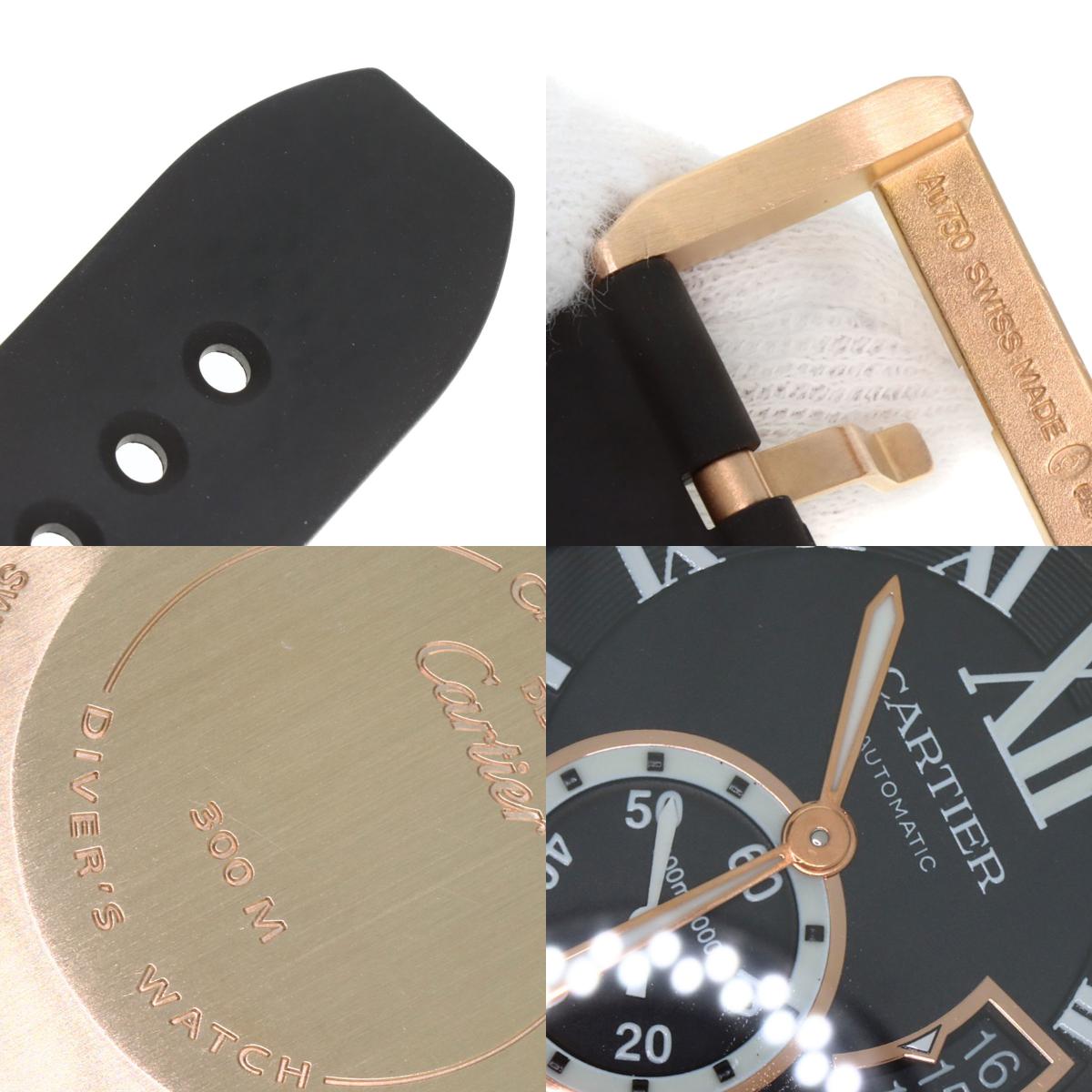 CARTIER Calibur-de-Cartier diver Watches W7100052 K18 Pink Gold/Rubber mens