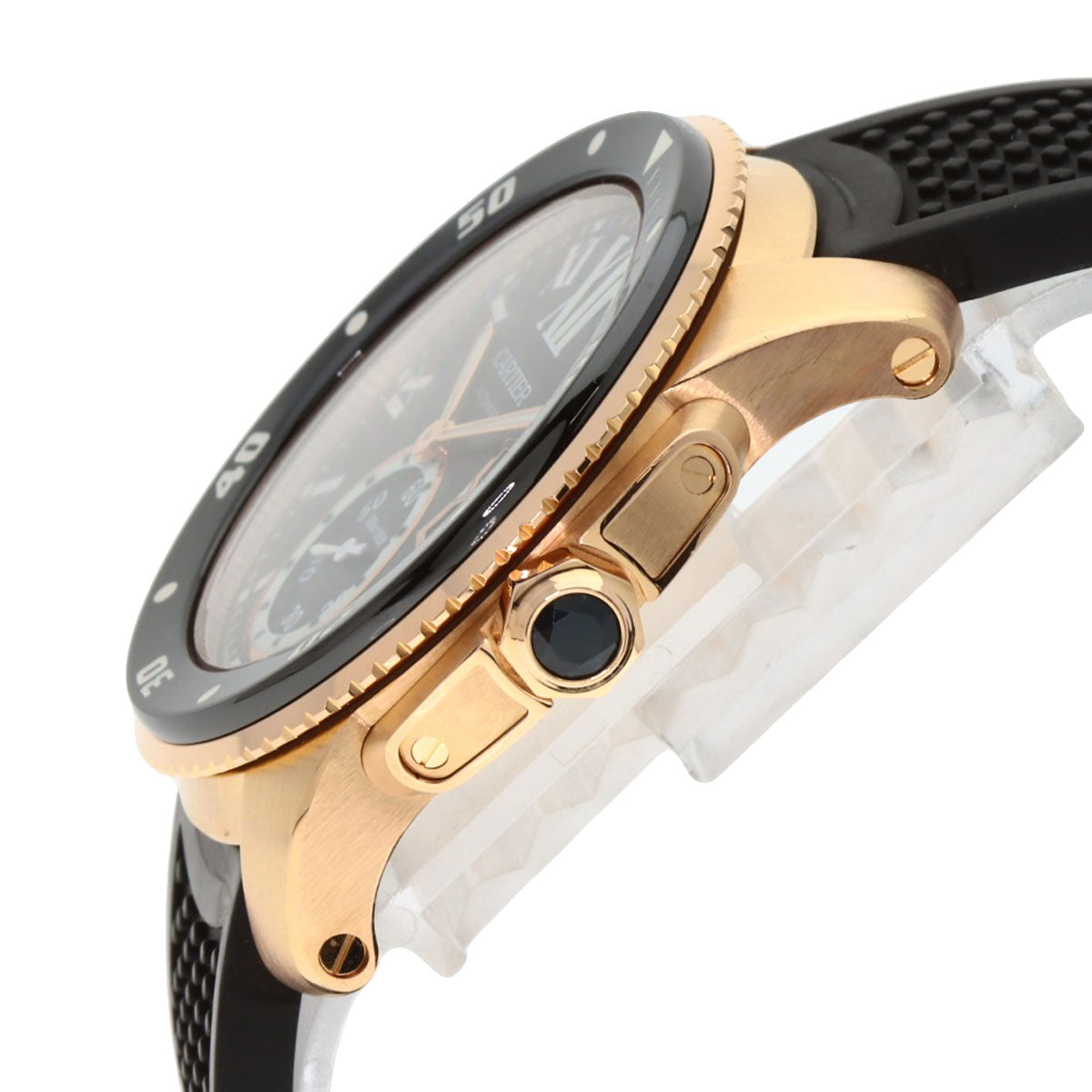 CARTIER Calibur-de-Cartier diver Watches W7100052 K18 Pink Gold/Rubber mens