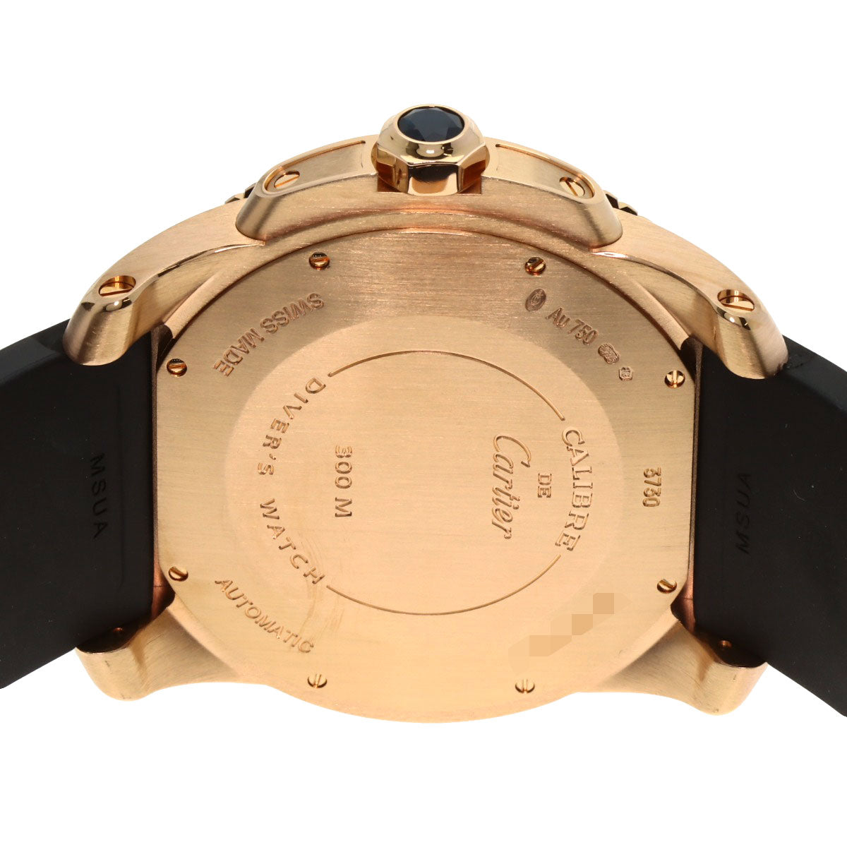 CARTIER Calibur-de-Cartier diver Watches W7100052 K18 Pink Gold/Rubber mens