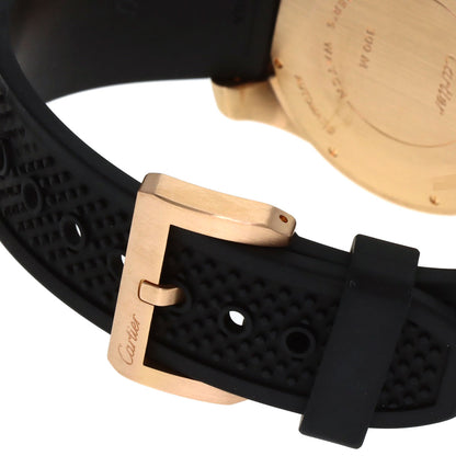 CARTIER Calibur-de-Cartier diver Watches W7100052 K18 Pink Gold/Rubber mens