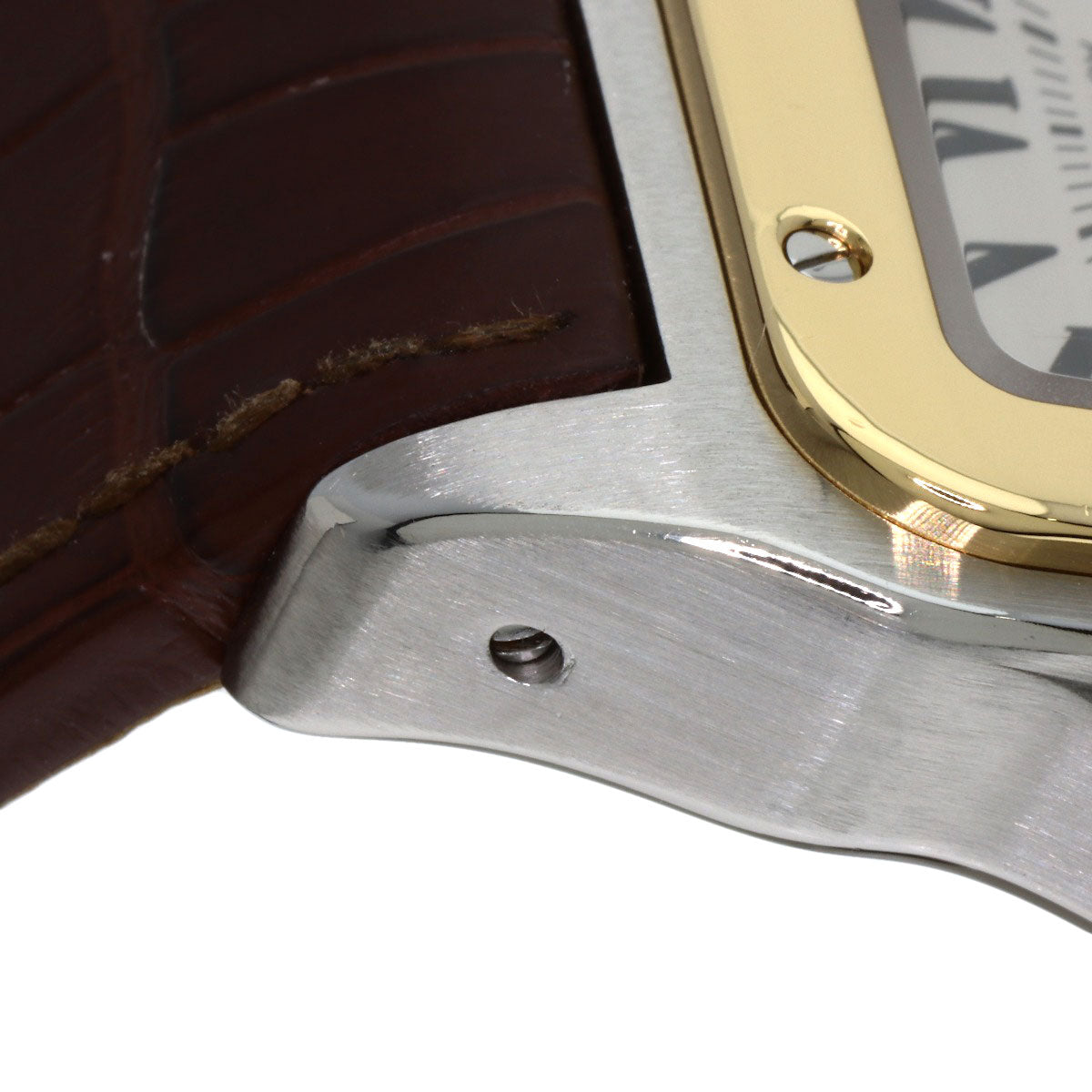 CARTIER Santos 100 LM Watches W20072X7 Stainless Steel/Leather mens