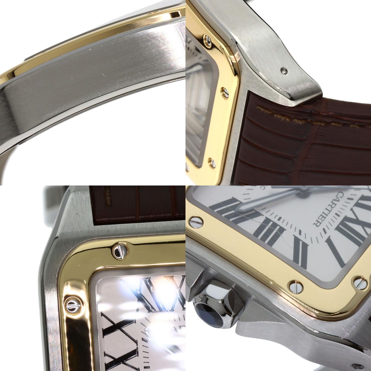 CARTIER Santos 100 LM Watches W20072X7 Stainless Steel/Leather mens