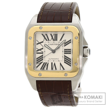 CARTIER Santos 100 LM Watches W20072X7 Stainless Steel/Leather mens