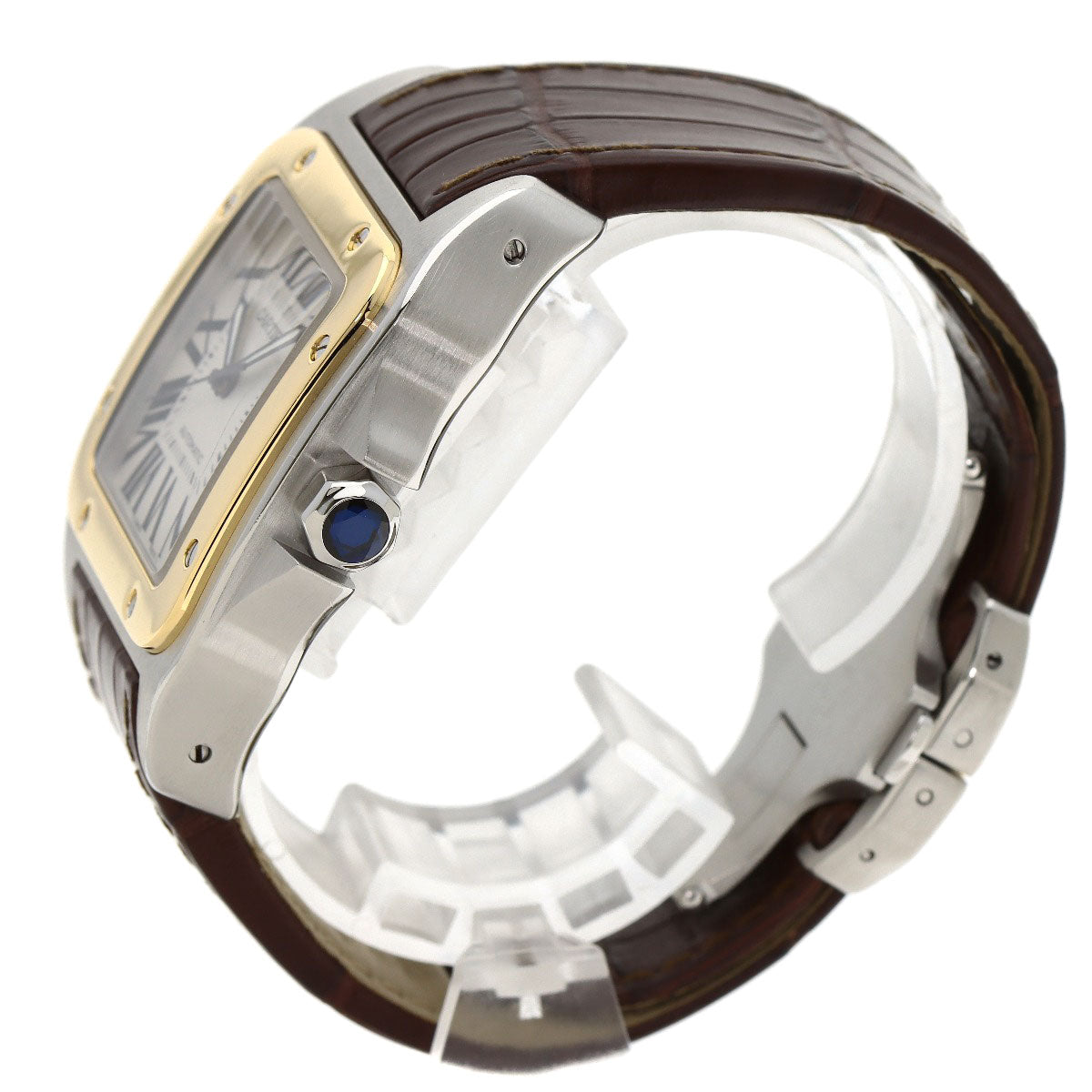 CARTIER Santos 100 LM Watches W20072X7 Stainless Steel/Leather mens