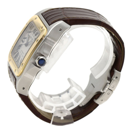 CARTIER Santos 100 LM Watches W20072X7 Stainless Steel/Leather mens