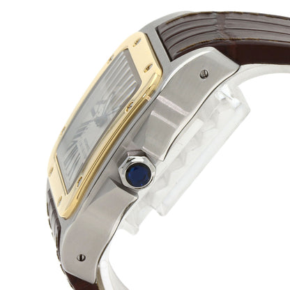 CARTIER Santos 100 LM Watches W20072X7 Stainless Steel/Leather mens