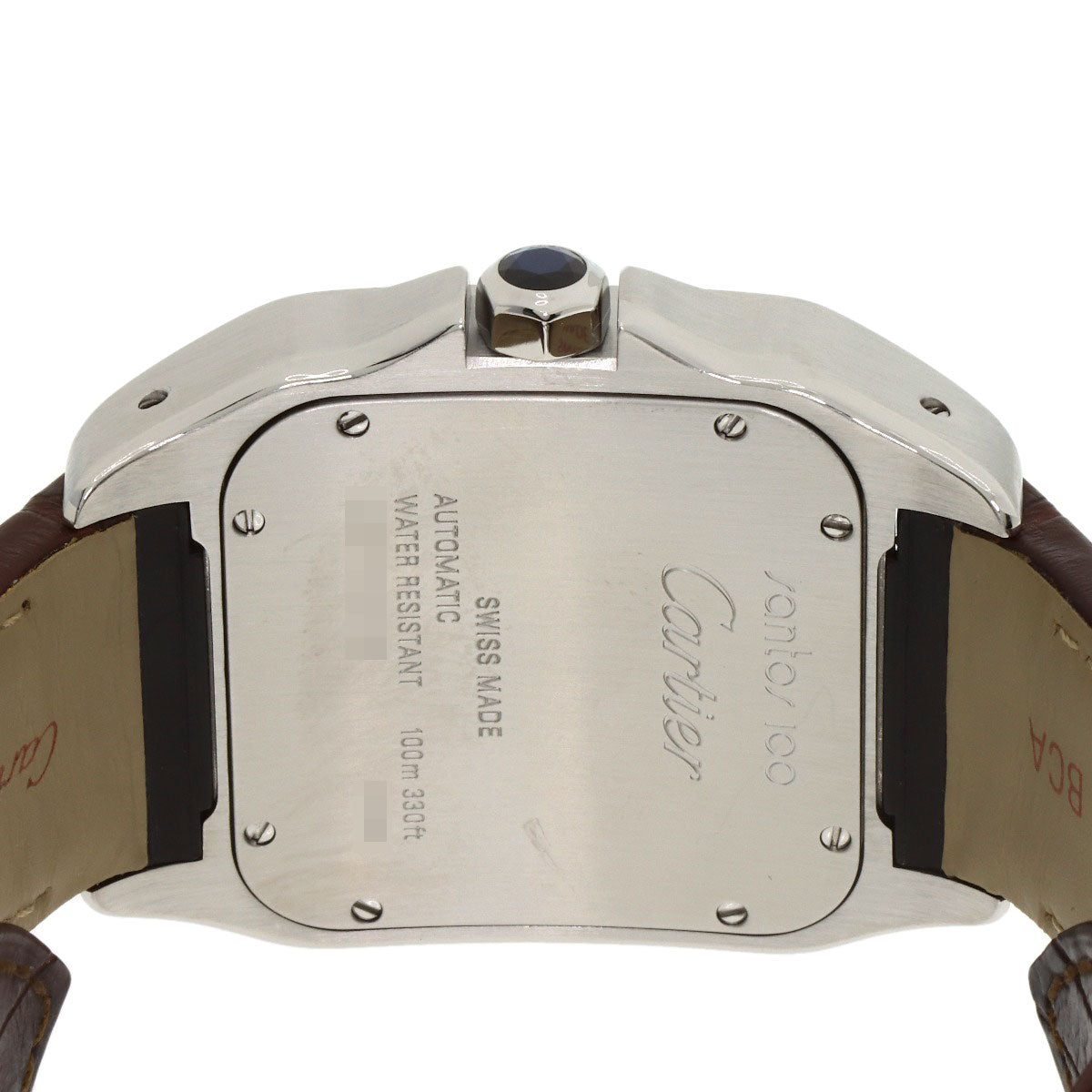 CARTIER Santos 100 LM Watches W20072X7 Stainless Steel/Leather mens