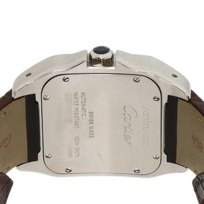 CARTIER Santos 100 LM Watches W20072X7 Stainless Steel/Leather mens