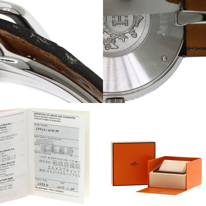 HERMES Arceau Watches AR4.810 Stainless Steel/Leather mens