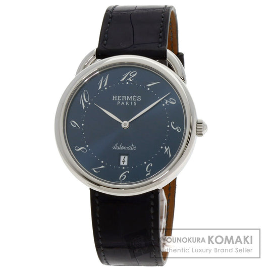HERMES Arceau Watches AR4.810 Stainless Steel/Leather mens