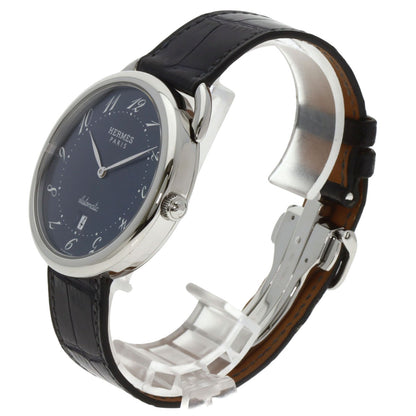 HERMES Arceau Watches AR4.810 Stainless Steel/Leather mens
