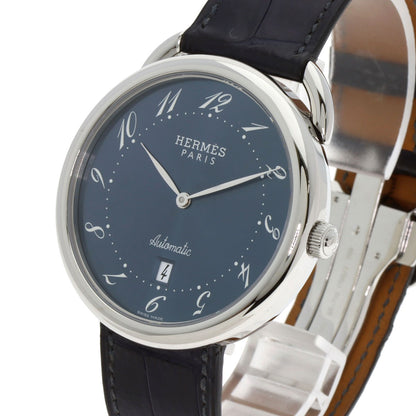 HERMES Arceau Watches AR4.810 Stainless Steel/Leather mens