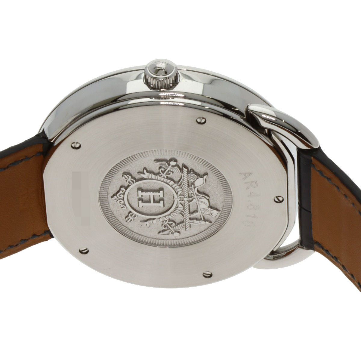 HERMES Arceau Watches AR4.810 Stainless Steel/Leather mens