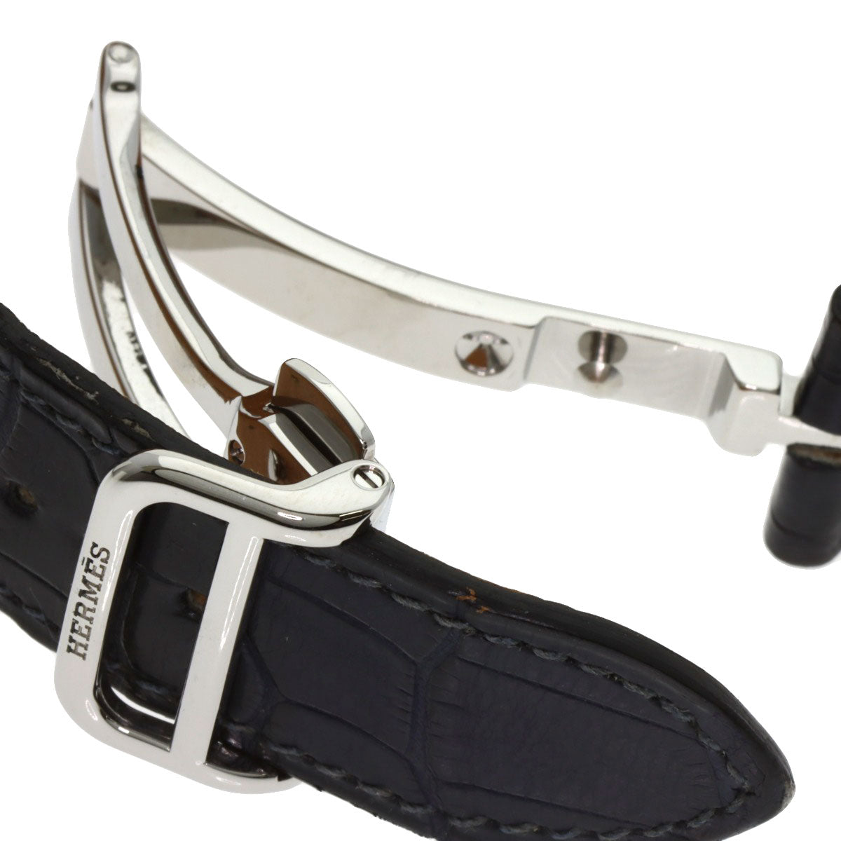 HERMES Arceau Watches AR4.810 Stainless Steel/Leather mens