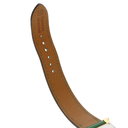 HERMES H watch Watches HH1.201 Gold Plated/Leather Ladies