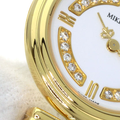 MIKIMOTO Pearl Watch Diamond Watches 062-104 K18 Yellow Gold/Pearl Ladies
