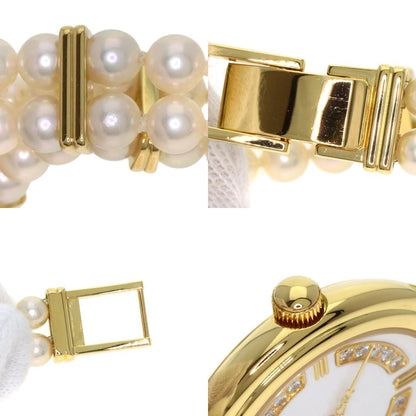 MIKIMOTO Pearl Watch Diamond Watches 062-104 K18 Yellow Gold/Pearl Ladies