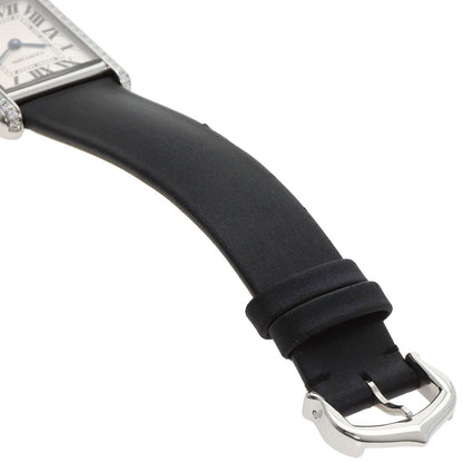 CARTIER Tank Must de Cartier SM Diamond Watches W4TA0016 Stainless Steel/Leather Ladies