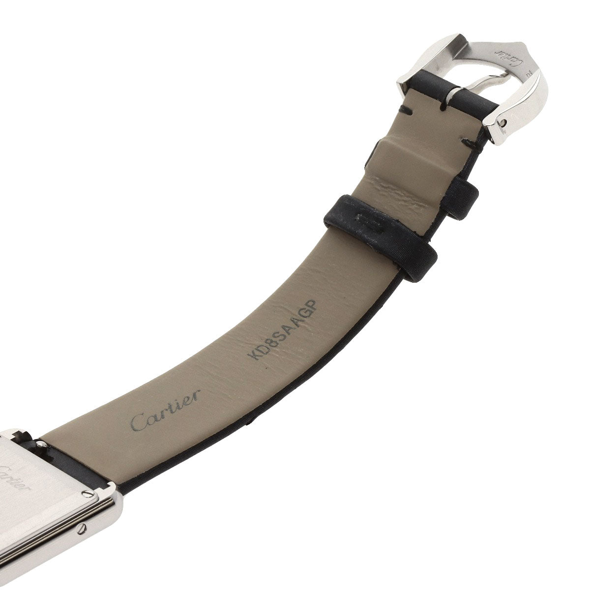 CARTIER Tank Must de Cartier SM Diamond Watches W4TA0016 Stainless Steel/Leather Ladies