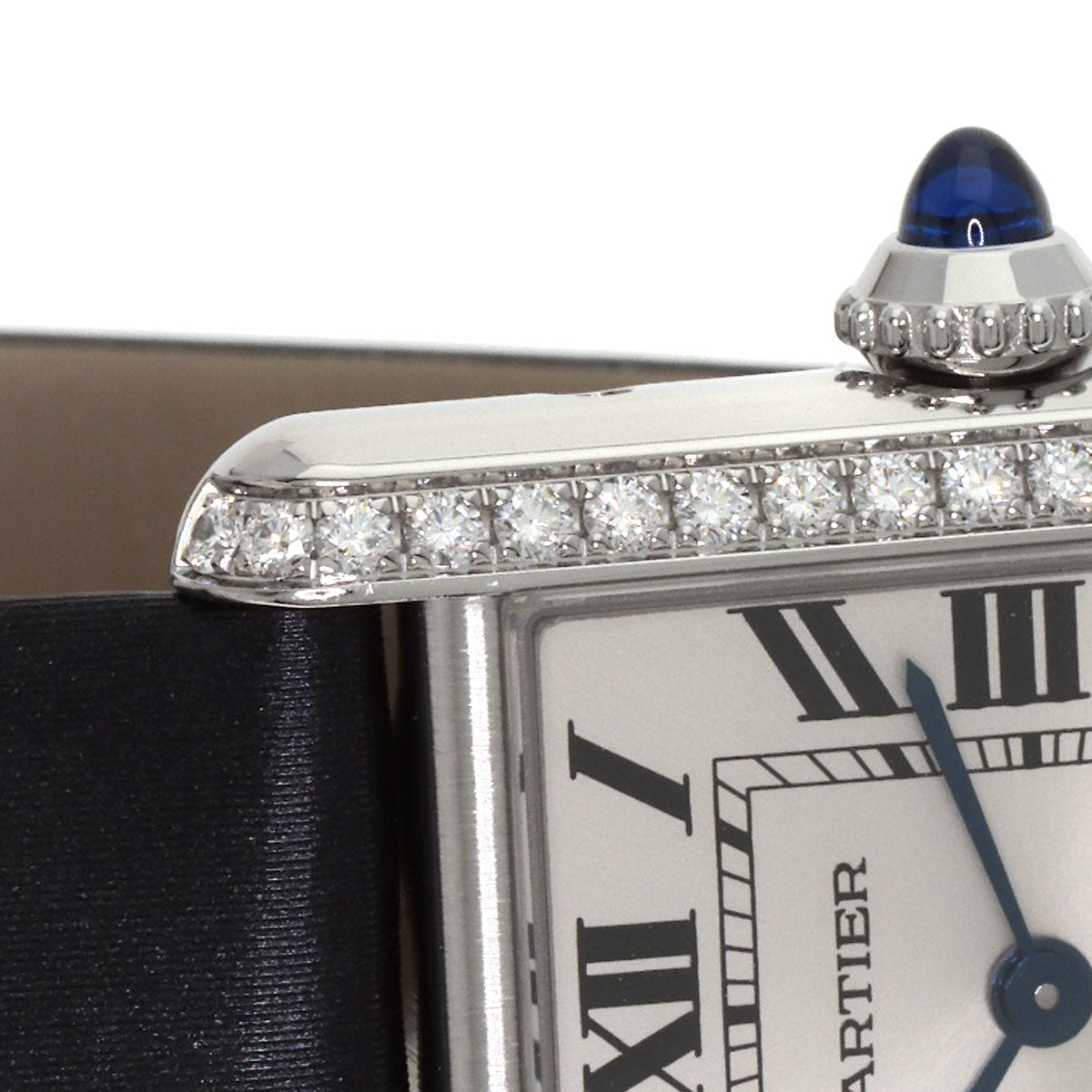 CARTIER Tank Must de Cartier SM Diamond Watches W4TA0016 Stainless Steel/Leather Ladies