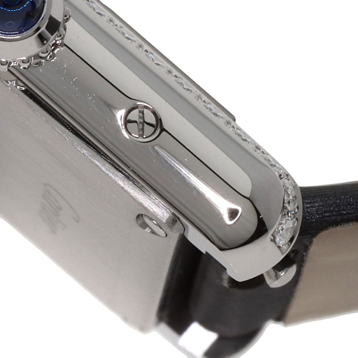 CARTIER Tank Must de Cartier SM Diamond Watches W4TA0016 Stainless Steel/Leather Ladies