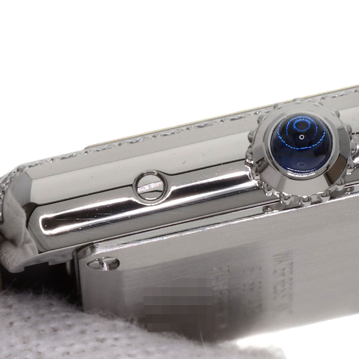 CARTIER Tank Must de Cartier SM Diamond Watches W4TA0016 Stainless Steel/Leather Ladies